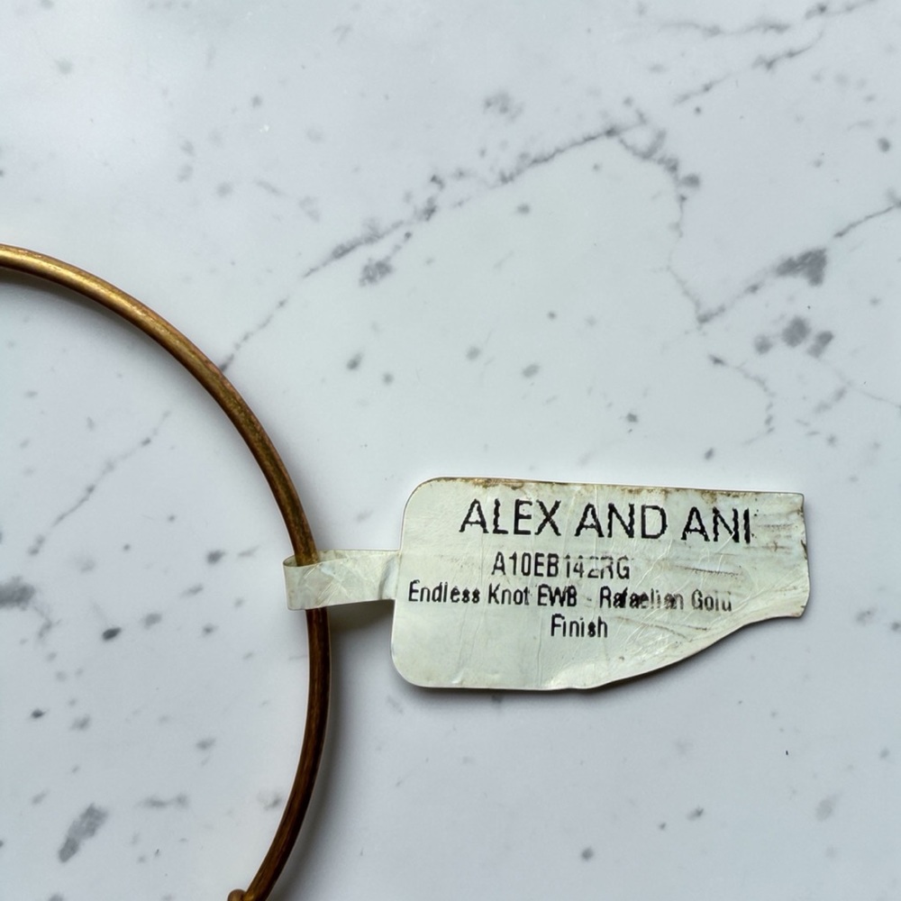 NWT Alex and Ani Endless Knot Charm Bangle Bracelet Rafaelian Gold Expandable - Picture 4 of 8